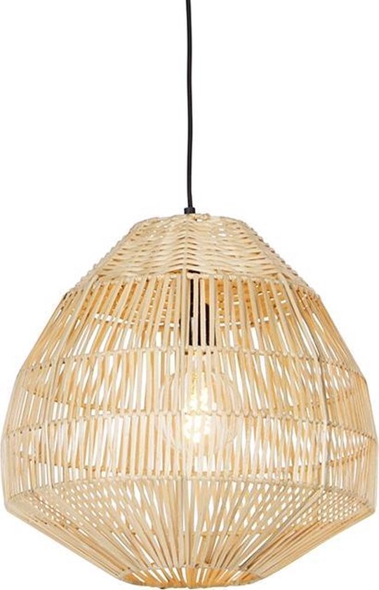 QAZQA bishop - Landelijke Hanglamp - 1 lichts - Ø 41 cm - Naturel - Woonkamer | Slaapkamer | Keuken