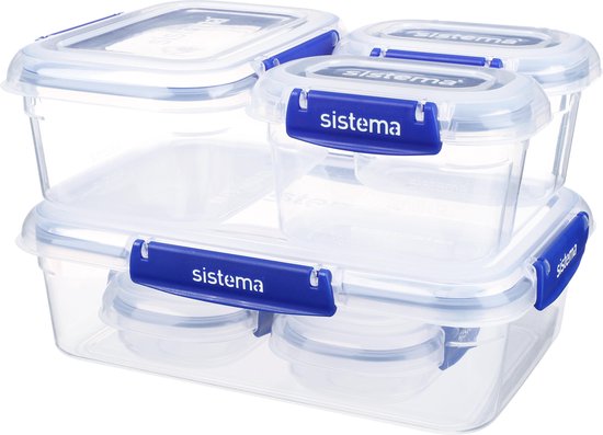 Sistema Klip It + boîtes de rangement - Set de 6 pièces - 2x 180ml, 2x 400ml, 1x 1L et 1x 2,2L