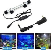 Aquarium verlichting of terrarium led verlichting. Lichtkleur blauw en wit 42 led apart in te stellen en te dimmen. Lengte led verlichting 38 cm met 21 led's in de kleur blauw en 2