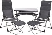 Crespo - Set 213 Classic - Tafel met 2 stoelen en voetenbankjes en accessoires - Donker grijs (40)