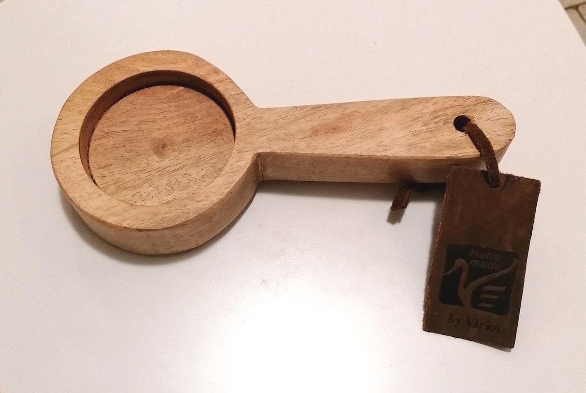 Amuse spoon / kandelaar / kaarsen / kaarshouder / Hout / Amberblokschaaltje