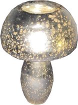 Waxinelichtjeshouder paddenstoel zilver 22 cm
