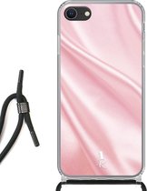 iPhone 8 hoesje met koord - Pink Satin