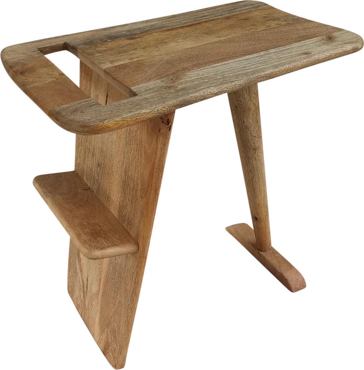 Magazine bijzettafel mangohout 50x35x50 cm
