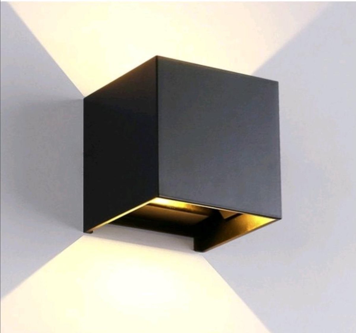 LED Wandlamp voor Binnen en Buiten -Zwarte Industriële Kubus - 2 Zijdige Belichting - Tuinlamp - Binnenverlichting - Binnenlamp