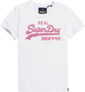 Superdry Dames tshirt Script T-shirt met Vintage logo in flockprint