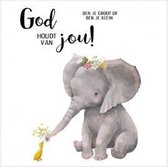 Cadeaubord - je olifant God houdt van jou - Bijbel - Christelijk - Majestic Ally - 1 stuk
