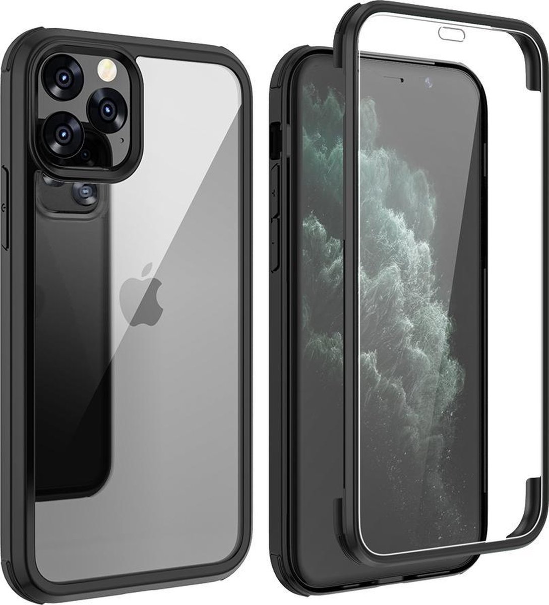 Valenta - Bumper Hoesje - iPhone 11 - Full Cover - Tempered Glass - Zwart
