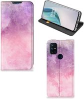 Leuk Telefoonhoesje OnePlus Nord N10 5G Bookcase Cover Pink Purple Paint