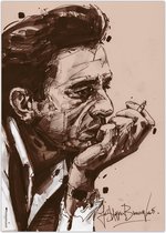 Poster - Johnny Cash Sigaret - 70 X 50 Cm - Bruin