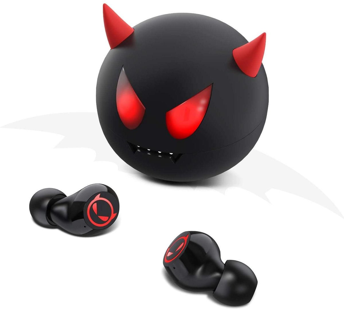 Enfants écouteurs sans fil mignon petit diable écouteurs pour enfants  adultes bruit réduire Bluetooth 5.0 étanche sport Tws casque stéréo avec  micro intégré (