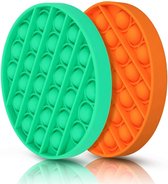 Fidget Toys Pakket - Pop It - TikTok Trend - Bubble Speelgoed - Stressbestendig - Anti-Stress - Groen & Oranje - 2 PACK