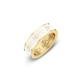 Key moments 8KM-R0005-50 Stalen Ring - Dames - Wit - Emaille - LOVE HOPE JOY - Maat 50 - Staal - Gold Plated