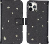 iMoshion Design Softcase Book Case iPhone 12, iPhone 12 Pro hoesje - Stars Gold