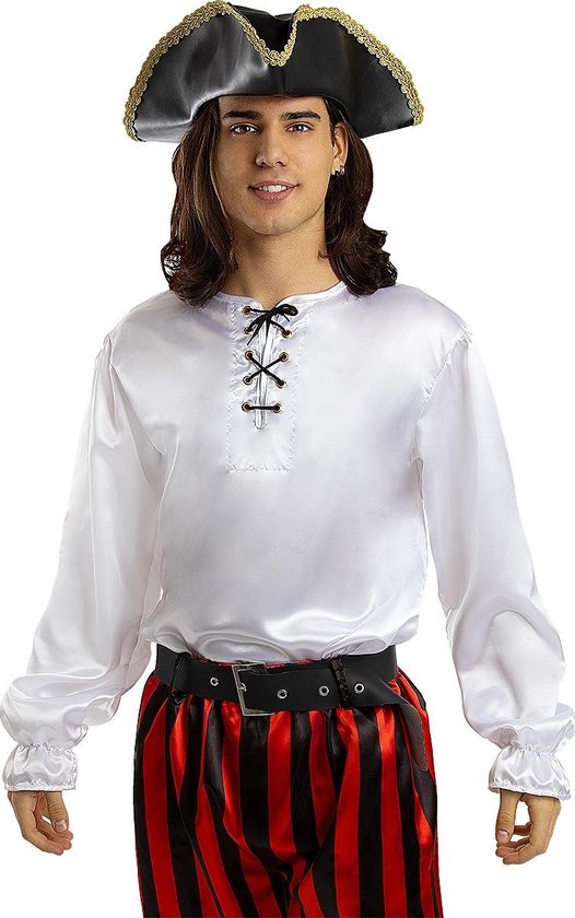 FUNIDELIA Wit piraten shirt voor mannen Zeerover - XL - Wit | bol.com