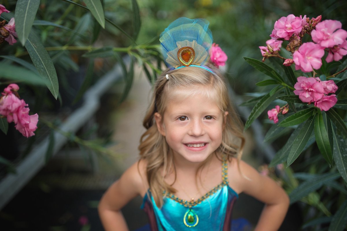 Great Pretenders Verkleedkledij Pretty Peacock - Jurk met diadeem - 5/6 jaar