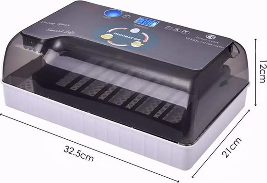 Slimme Broedmachine voor eieren - automatische rolsysteem met geïntegreerd schouwlamp - incl accessoires - waterflesje met spitse tuit
