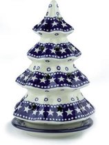 Theelicht kerstboom Blue Stars 22 cm