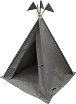 Overseas - Tipi tent - Speeltent - Smoke Grey - Met vlaggetjes en speelkleed - Kinderkamer