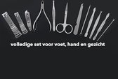 12-delige - Luxe Manicure Set In Etui- Nagelverzorging Set - Manicure Pedicure Set - Nagelknipper - Nagelschaar - lederen etui