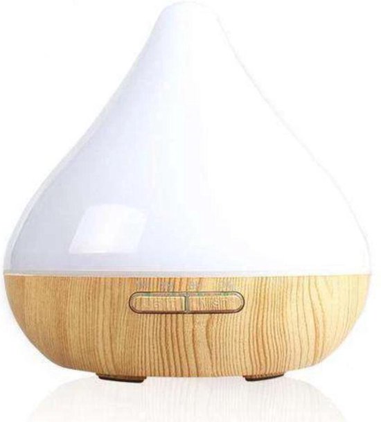 Love Sensez Geurwolkje® Diffuser Licht hout 300 ML - Geurverspreider - Luchtbevochtiger - Vernevelaar - Nachtlampje