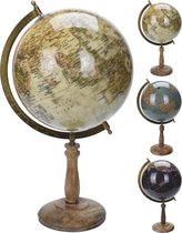 Globe sur socle en bois 5 pouces Beige