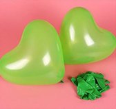 Hartjes ballonnen groen (10 stuks) | Verjaardag - Jubileum - Bruiloft - Verloving - Valentijn