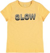 Name it t-shirt meisjes - geel - NKFbeathe - maat 122/128