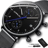 CRRJU® Horloges voor Mannen Herenhorloge Jongens Heren Watch Horloge Vaderdag Kados – Cadeautje Papa Cadeau – Grijs Zwart