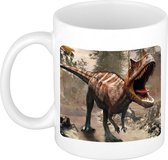 Dieren foto mok carnotaurus dinosaurus - dinosaurussen beker wit 300 ml