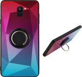 BackCover met Ring - Telefoonhoesje - Hoesje Aurora voor Samsung A7 2018 - Roze Blauw