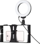 Picca telefoonhouder – LED Ringlamp  - Vlog set – Camera Statief - Rood