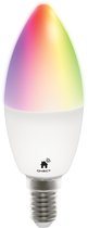 Qnect Smart Home - SH-LE14RGB, WiFi multicolor RGB LED Lamp, E14, dimbaar met Google Home, Amazon Alexa, Wit