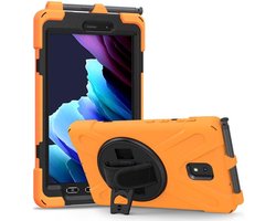 Hoes met Kickstand en Handriem Oranje Geschikt voor Samsung Galaxy Tab Active 3