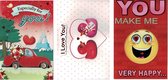 3 Cartes de vœux de Luxe 3D Valentine - 12x17cm - impression 3D
