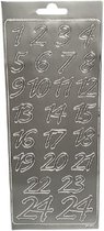 Zilveren Stickervel 3648: Cijfers 1 t/m 24