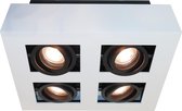 Plafondlamp Bosco 4L Wit/Zwart - 4x GU10 LED 4,8W 2700K 355lm - IP20 - Dimbaar > spots verlichting led wit zwart | opbouwspot led wit zwart | plafondlamp wit zwart | spotje led wit