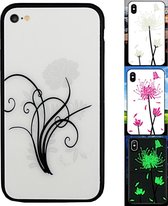 BackCover Magic Glass - Glow in the dark hoesje - Telefoonhoesje voor Apple iPhone SE 2020/8/7 - Bloemenprint