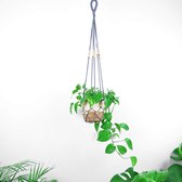 Plantenhanger - 100 cm - Katoen - Plantenpot - Hangpot - Hangende bloempot - Plantenhanger macrame - Plantenhanger binnen - Hangpotten - Plantenhangers