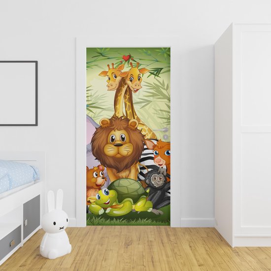 Deursticker Kinder Jungle 2 - 100 x 250 cm - Gratis installatie-kit - Snelle levering