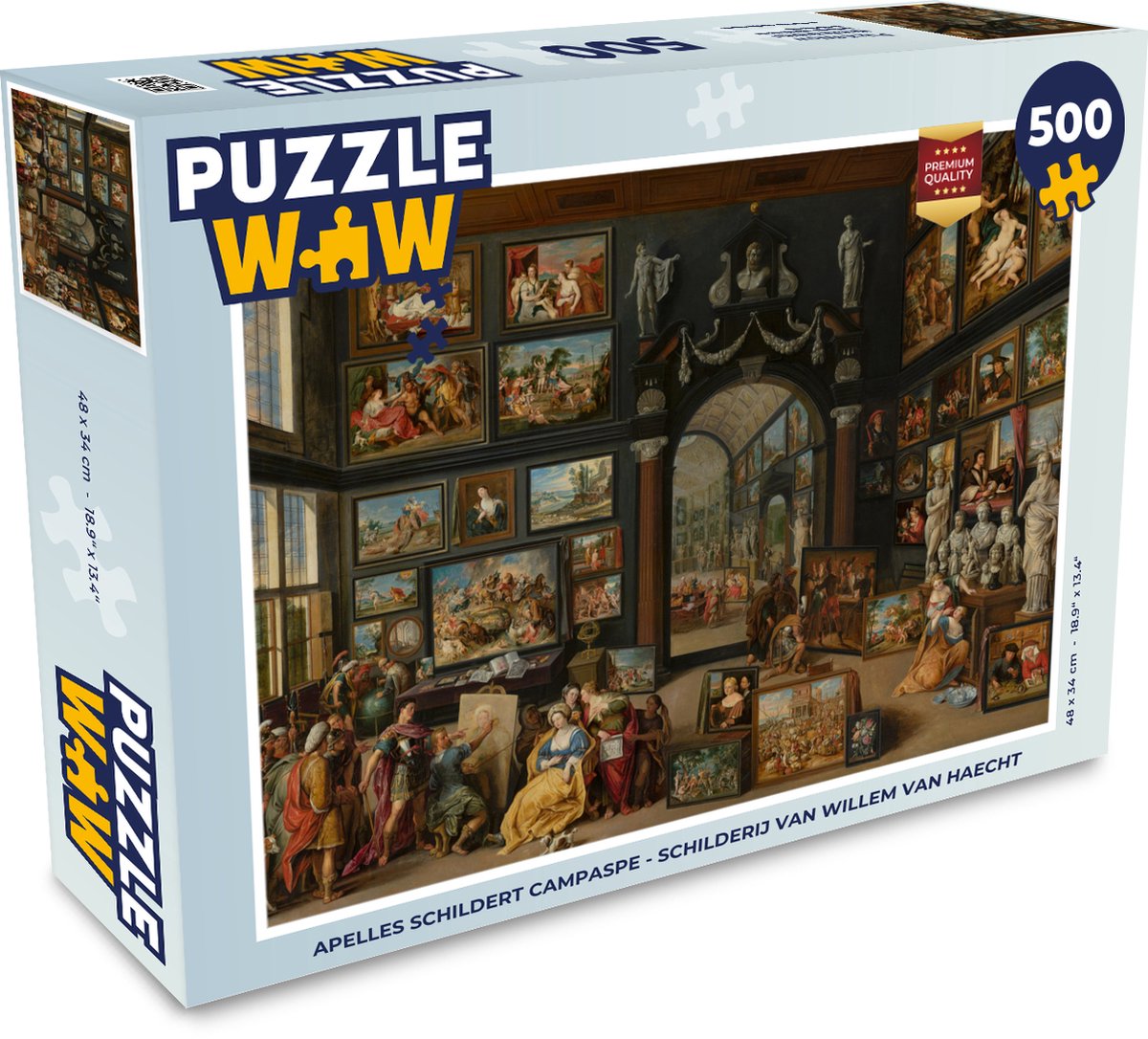 Puzzle Willem van Haecht 500 pièces - Apelles peint Campaspe - Peinture de  Willem van... | bol.com