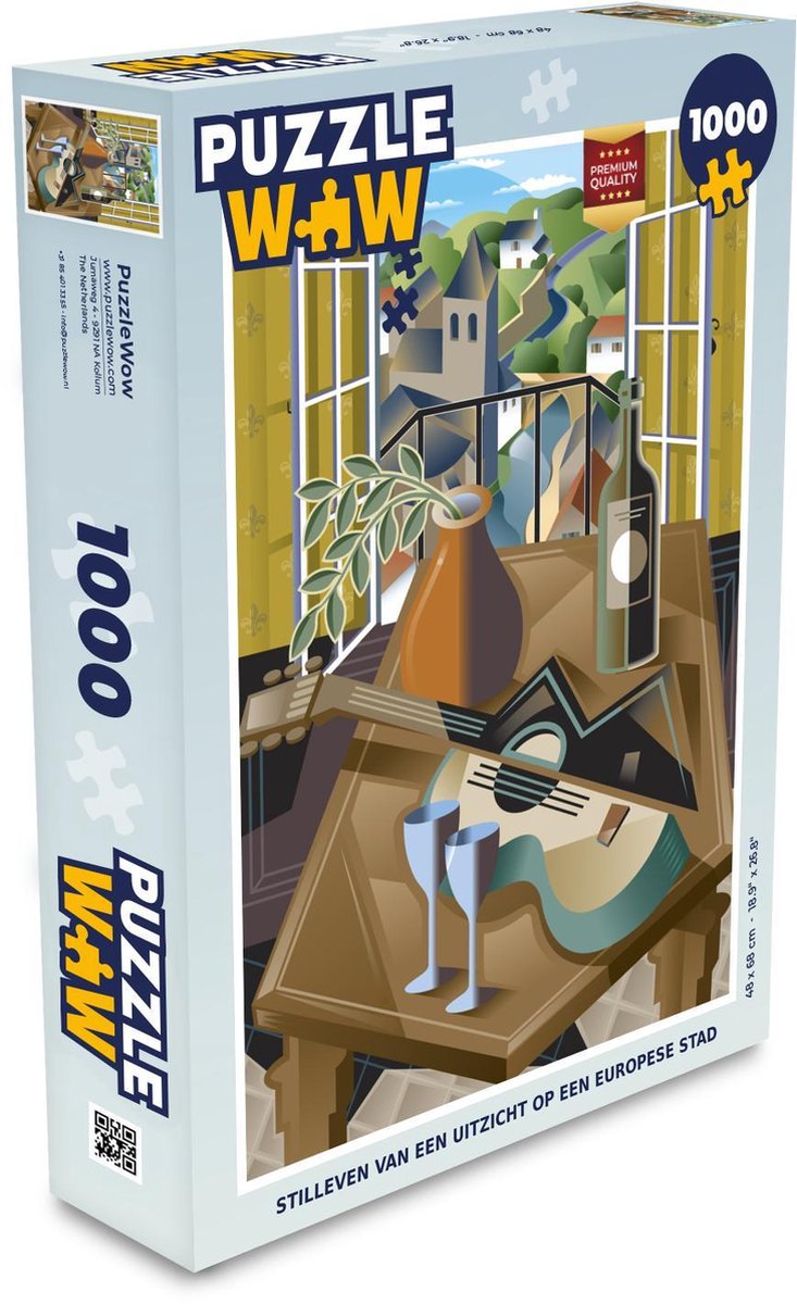 Afbeelding van product Puzzel 1000 stukjes volwassenen Stillevens Abstract 1000 stukjes - Stilleven van een uitzicht op een Europese stad - PuzzleWow heeft +100000 puzzels
