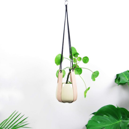 Plantenhanger - 65 - Leer - Plantenpot - Hangpot - Hangende bloempot -... |
