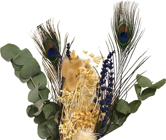 Larber 6 stuks mini-bloemen, boeket, gedroogde wilde bloemen, gedroogde bloemen, mini-gedroogde bloemen met steel voor doe-het-zelf fotoprops, vaas, decoratie voor bruiloften