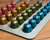 Capsulehouder - Koffiecup Wandhouder - Koffie Cups Houder - 24 Capsules - Aluminium - Zilver - Gratis 2 koffielepels