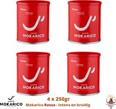 Mokarico "Rossa" - 4 x 250gr - Gemalen koffie - Hoogste Kwaliteit - Premium Roaster