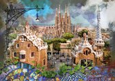 Slimbuy CityArt schilderij Barcelona dibond 35x49cm incl. luxe ophangsysteem