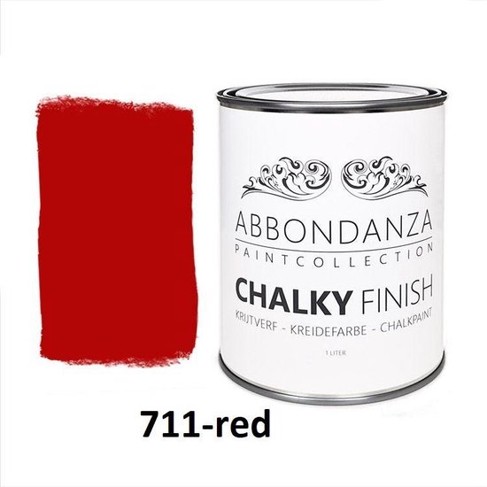 Abbondanza krijtverf Red 711 / Chalkpaint 1L | Abbondanza krijtverf is  perfect voor... | bol.com