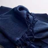 Dzukou Timeless Silk - Sjaal - Dames - Eri Zijden - Handgemaakt - Blauw - 220x60 cm