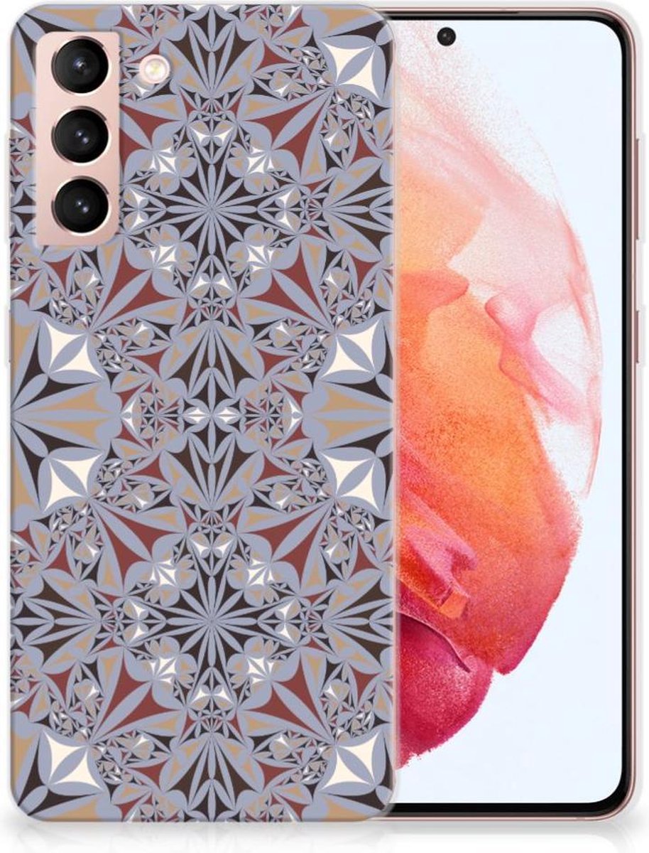 Samsung Galaxy S21 TPU Siliconen Hoesje Flower Tiles